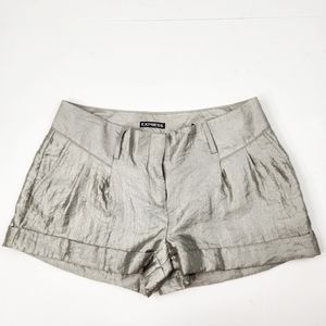 Express Gray Shimmer Crinkle Shorts